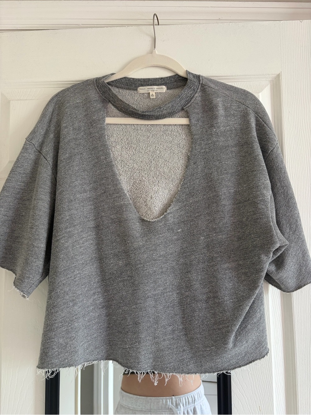 Truly Madly Deeply Heather Gray Crewneck Sweatshirt
